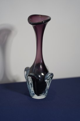 1970's Vintage 10' Purple Art Glass Vase