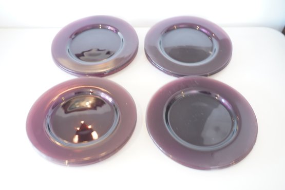 Set Of 12 Purple Glass Dishes