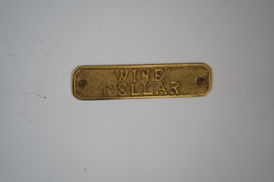 Brass Decorative Plaque 'wine Cellar'