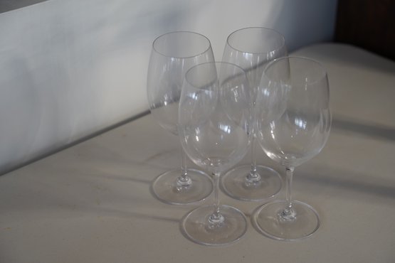 Lot Of 4 Riedel Marked Wine Glasses