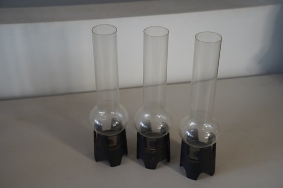 Lot Of 3 Jens Quistgaard Matador Hurrican Glass And Cast Iron Base Handle