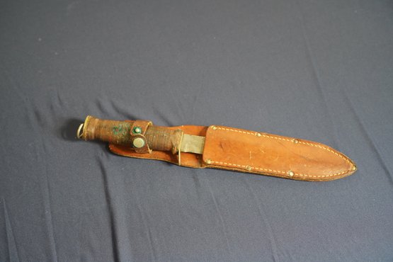 Vintage Knife With Leather Case