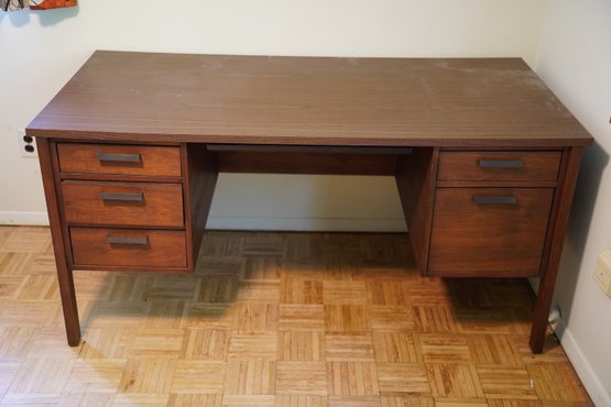 Vintage Mid Century Solid Wood Desk
