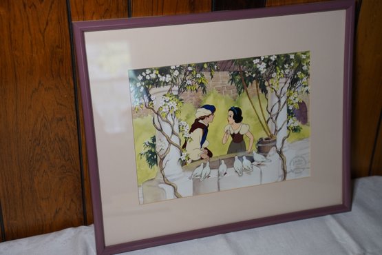Framed Disney's Snow White Limited Edition Serigraph From Original Art 20.75x17