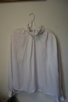 Karin Morgan White Color Long Sleeve Women Shirt, Size 12
