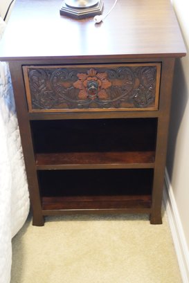 Small Wood 1 Drawer Side Table