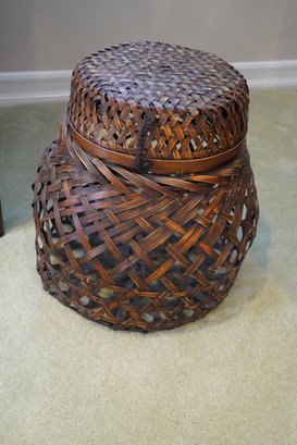 Decorative Wicker Style Basket With Lid