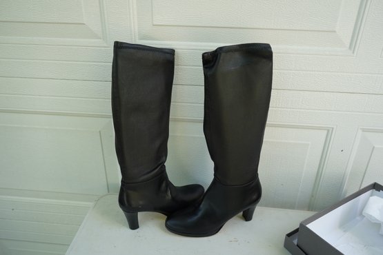 Prevata Foxy Black Leather Women Boots, Size 8.5