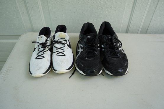 Men Asics And Women Nike Walking Shoes ( In Rough Conditions)