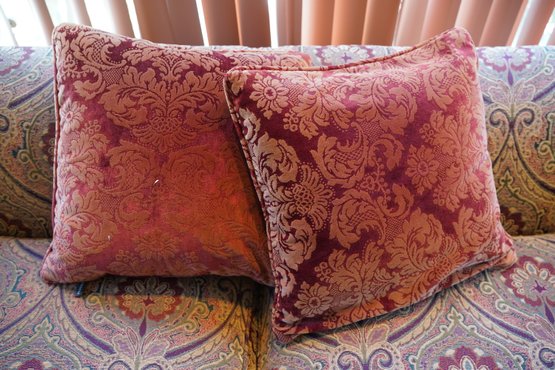 Set Of 2 Portofino Decorative Pillows With Flower Pattern