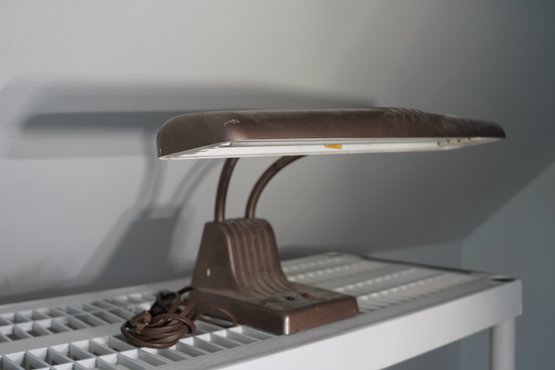 Adjustable Metal Desk Lamp In Working Conditions