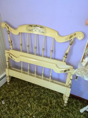 Cream Colored French Provincial Style Footboard & Headboard