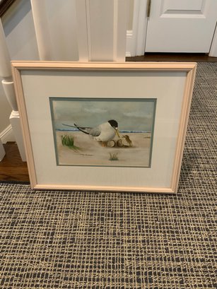 Audrey B. Bird On Beach Print,  18x15 Inches