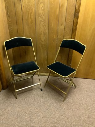 Pair Of Acme Brooklyn Velvet Cushioned Director Chairs