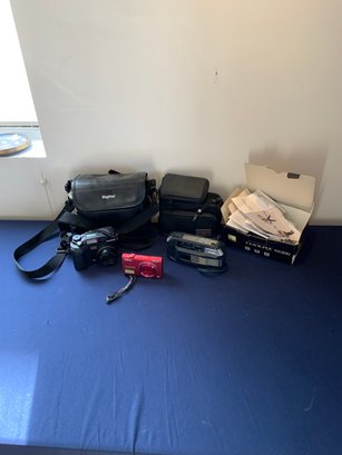 Large Camera Lot, Nikon/olympus/ricow, Some With Cases