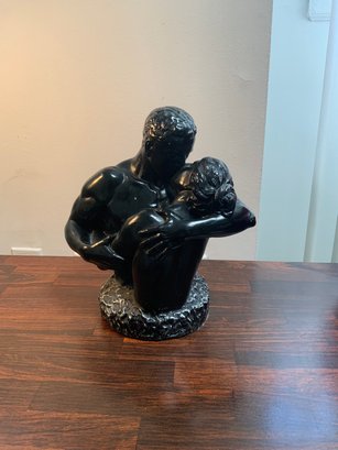 Lovely Ceramic Kissing Couple Sculpture
