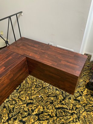 Pair Of Laminate Wooden Bench/display Stands