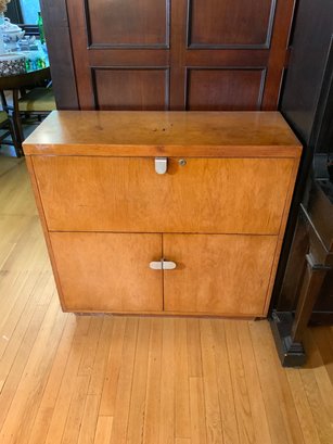 Mid Century Modern Solid Wood Bar Cabinet