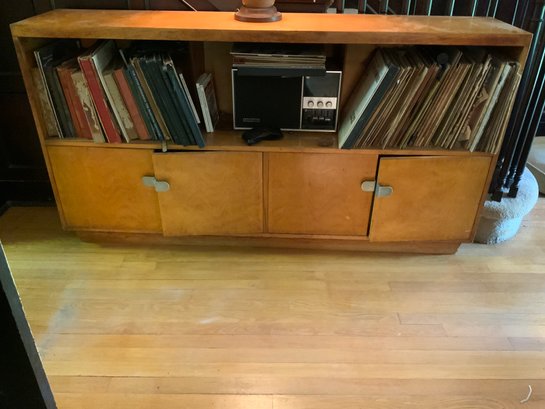 Mid Century Modern Solid Wood Long Media Cabinet