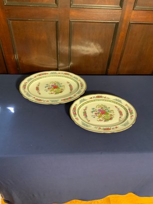 Pair Of Paragon Serving Platters With Flower Pattern