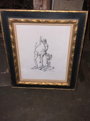 Signed Sketch 'thoughts' By Mark Schrielman, 24x29