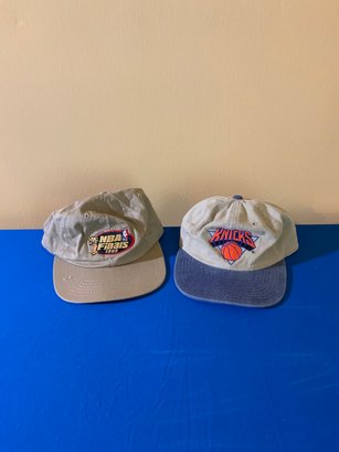 Pair Of Vintage Knicks Sports Hats K6