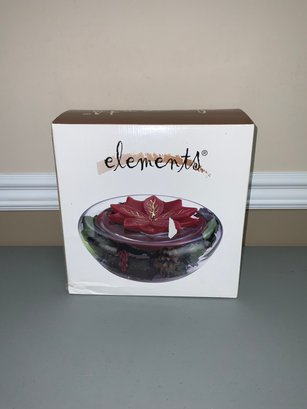New In Box Elements Poinsettia Candle Bowl