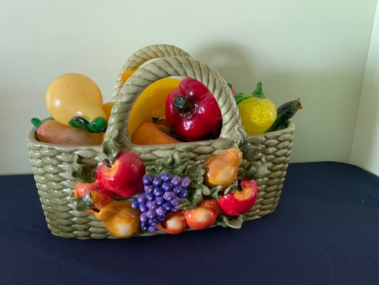 Beautiful Glossy Ceramic Fruit Basket