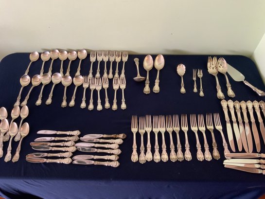 Sterling Silver Handle Reed And Barton Silverware 81 Pieces Set