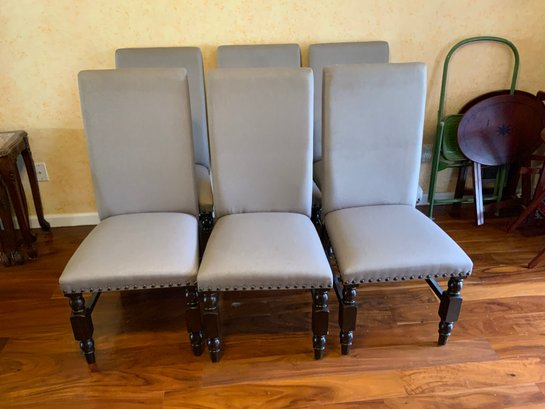 Set Of 6 High Back Gray Color Chairs