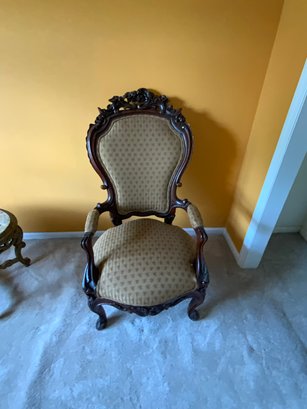 Victorian Walnut Carved Armchair