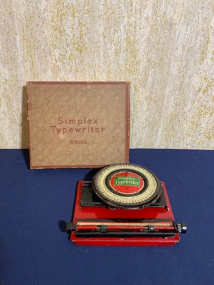 Collectors- Vintage Simplex Typewriter 300 With Original Box