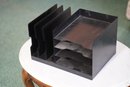 Vintage MCM Vertical Combo 6 Slot Metal Desk File Paper Organizer