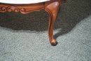 Vintage Wood Small Side Table With Marble Top, The Weiman Company