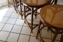 Vintage Mid Century Cane Bentwood Rattan Counter Cafe Bar Stools Set Of 4