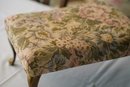 Small Floral Patterned Needlepoint Foot Stool With Brass Legs