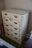 Great Condition Classic- Cream Colored French Provincial Style 6-drawer Tallboy With Removable Glass Top