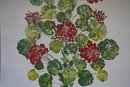Mid Century Framed Signed Painting Of Plant On Canvas 25.5x29.5