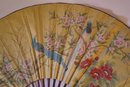 Oversize Vintage Signed/stamped Large Flip Fan With Bird/flower Pattern