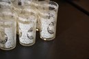 MCM Lot Of 12 Hazel Atlas Glass Monticello Horse And Carriage Cups