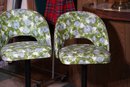 Set Of 4 Floral Print Pattern Cushioned Bar Seats