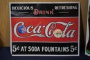 Lot Of 2 Antique Reproduction Coca Cola Signs
