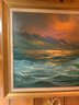 Frame With Light Signed Painting Of Seasacape In Wooden Frame With Light, 28.5x24.5