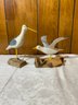 Pair Of Hand Painted Wood Seagull Figurines