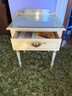 Cream Colored French Provincial Style Side Table With Single Drawer