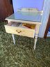 Cream Colored French Provincial Style Side Table With Single Drawer
