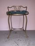 Vintage Vanity/boudoir Chair/stool With Flower Upholstery