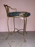 Vintage Vanity/boudoir Chair/stool With Flower Upholstery