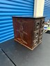 Antique Oak Sewing Macine Treadle Storage Cabine W/ 6 Drawers