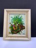 Signed Painting Of Flowers In Pot With Wood Frame